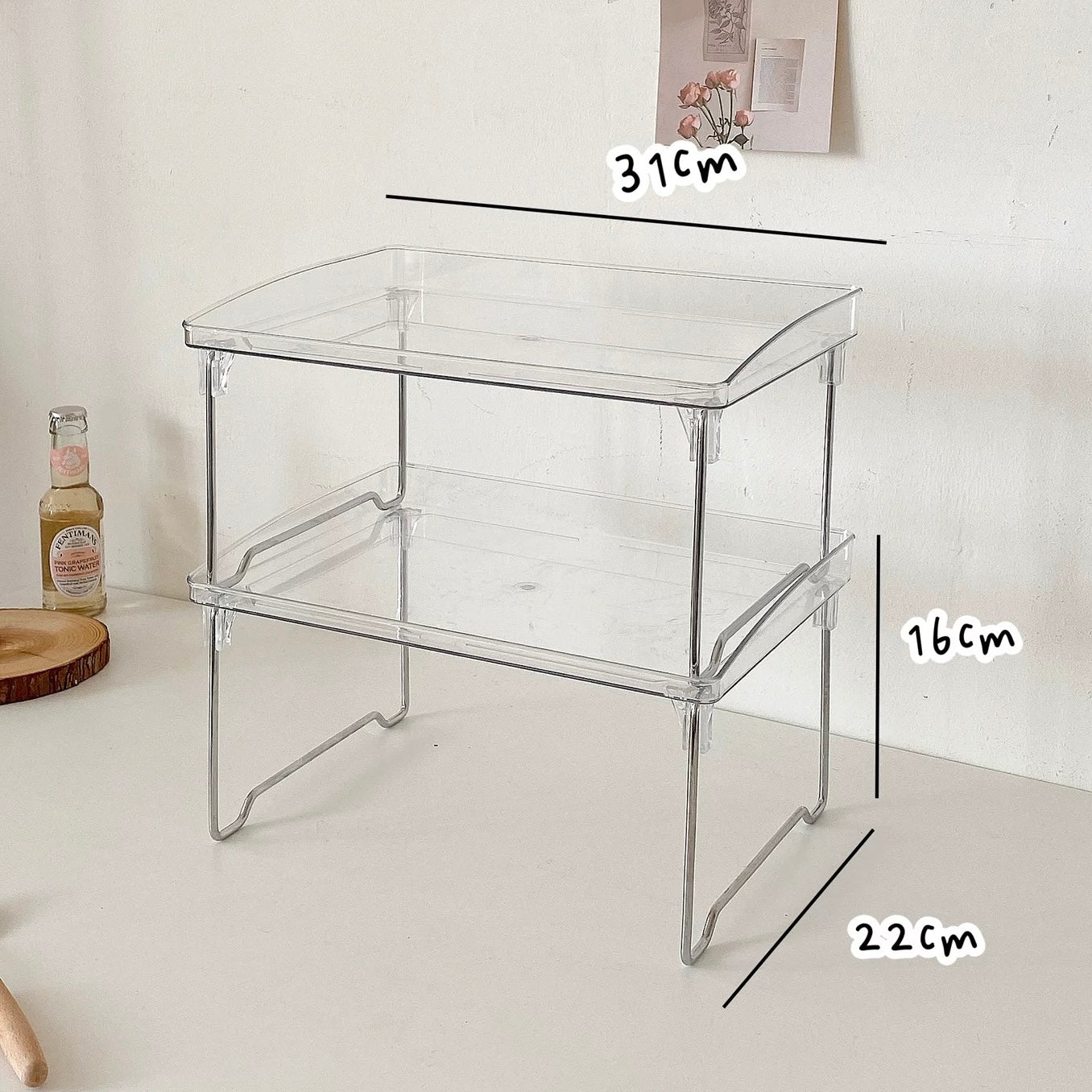 Minimalist Acrylic Cup Storage Rack – Foldable & Stackable Organizer