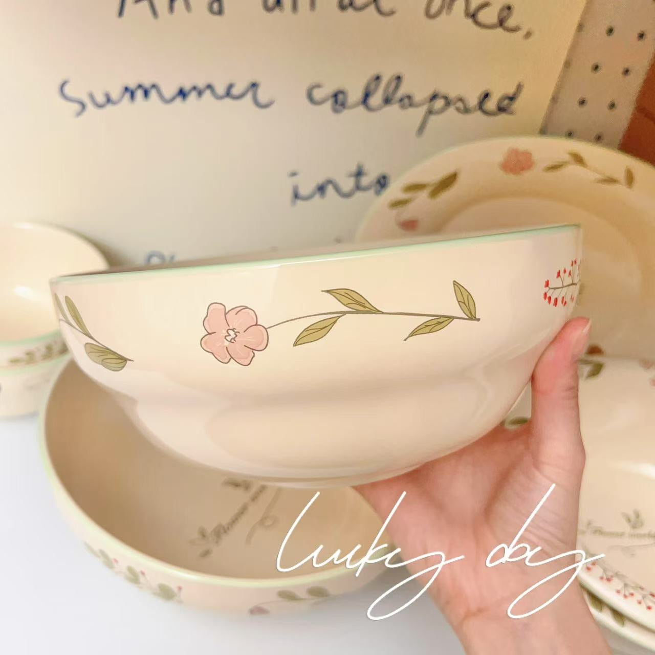 Spring Floral Ceramic Soup Bowl - 350ML & 1500ML