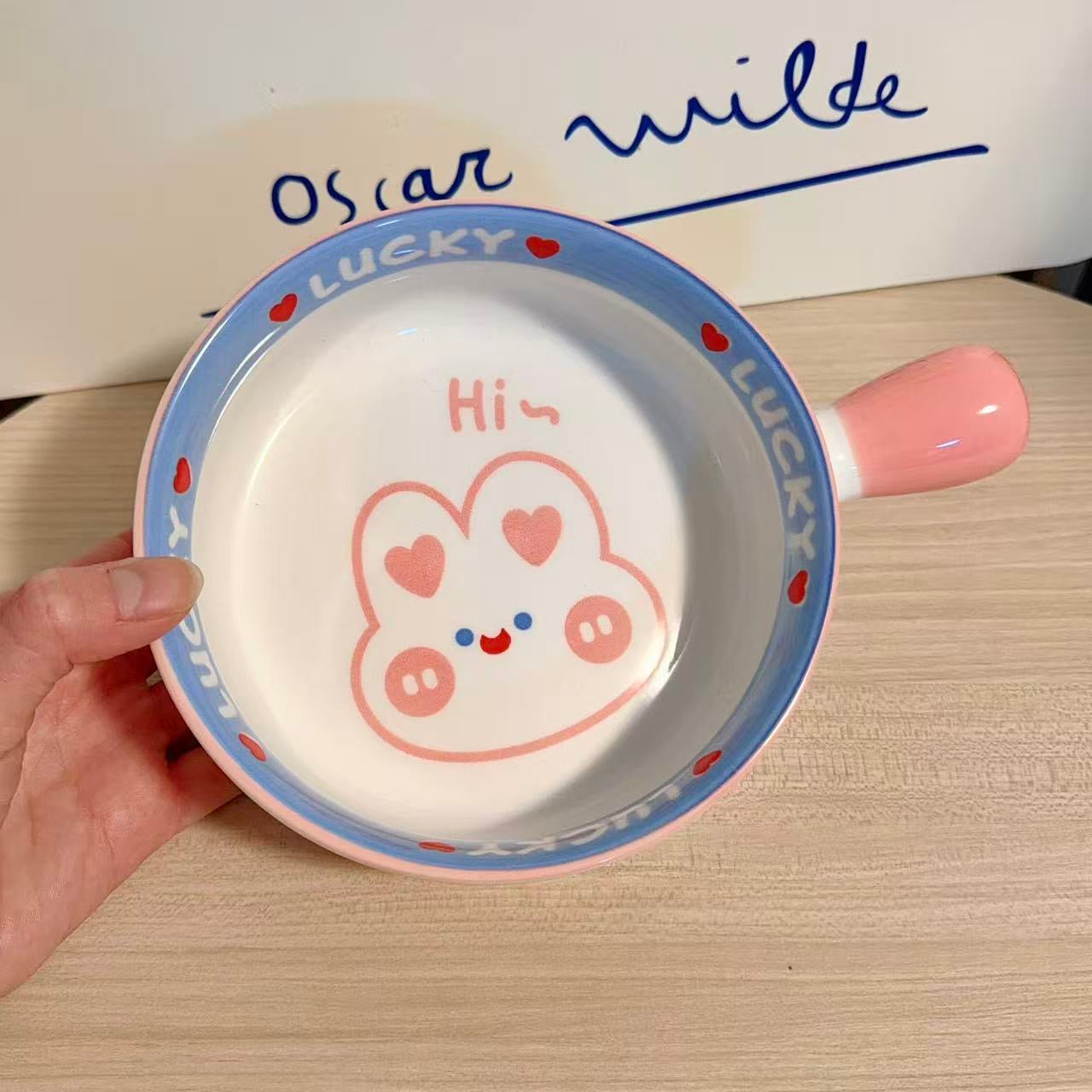 Hi Bunny Ceramic Baking Bowl with Handle - 550ML