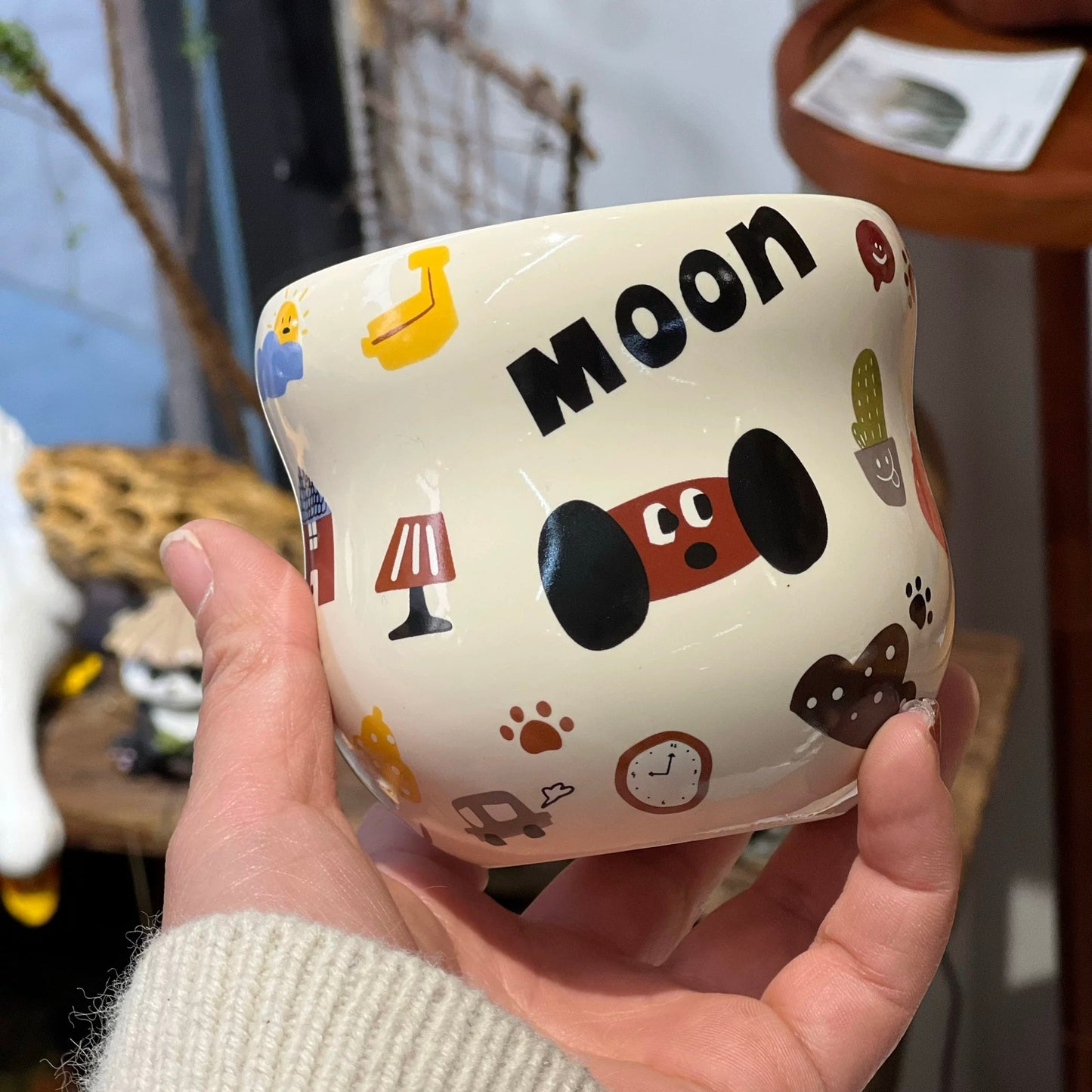 Moon Dog Ceramic Mug - 330ML with Gift Box