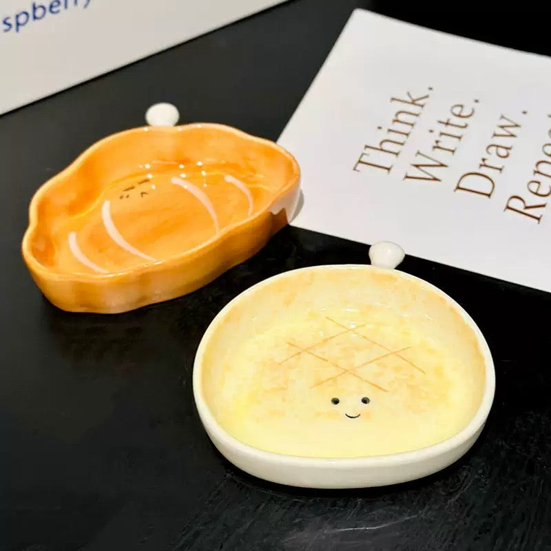 Bread-Shaped Ceramic Sauce Dishes