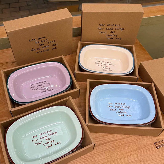 Pastel Colors Ceramic Breakfast Plate, 8-Inch