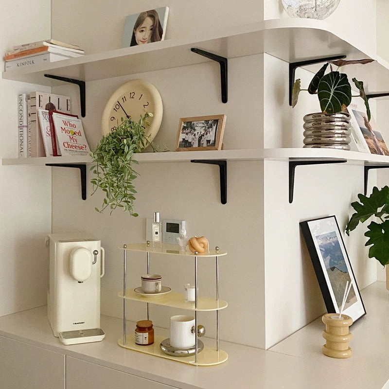 Ivory White Three-Tier Acrylic Storage Shelf