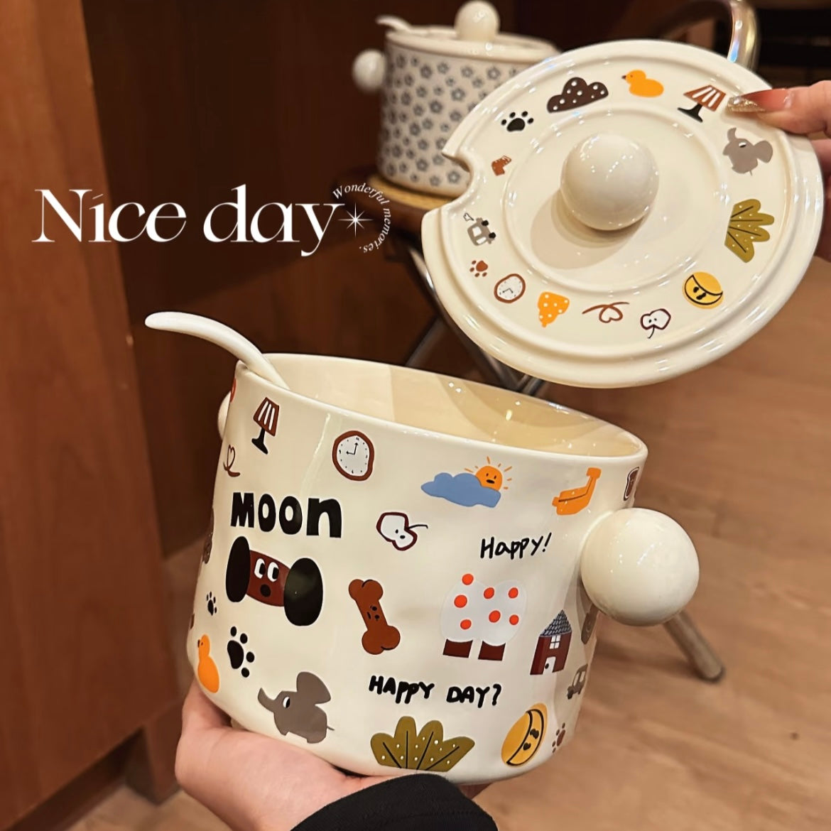 Moon Dog Extra-Large Ceramic Bowl | 1750ML Capacity