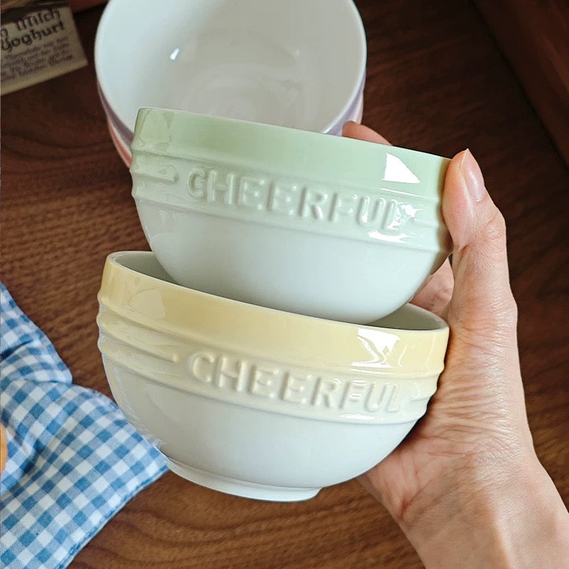 Macaron Gradient Cereal Bowl Set - Set of 4 | 4.5-Inch Pastel Ceramic Bowls
