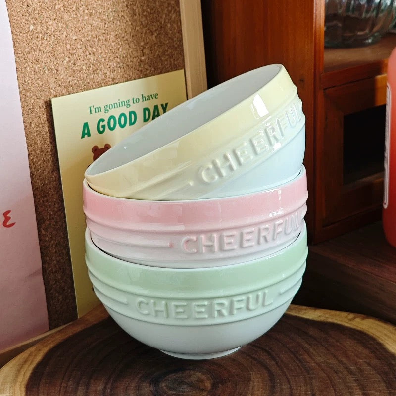 Macaron Gradient Cereal Bowl Set - Set of 4 | 4.5-Inch Pastel Ceramic Bowls