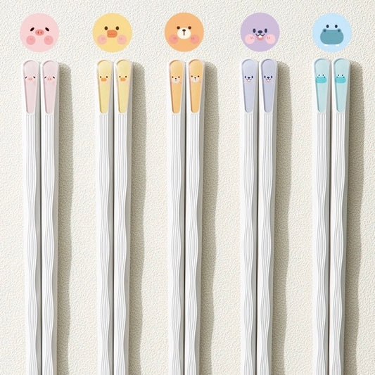 Animal Party Alloy Chopsticks Set - Dishwasher Safe