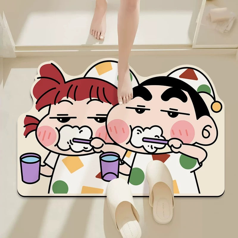 Crayon Shin-chan Toothbrush Bathroom Absorbent Mat - Size 50x80cm