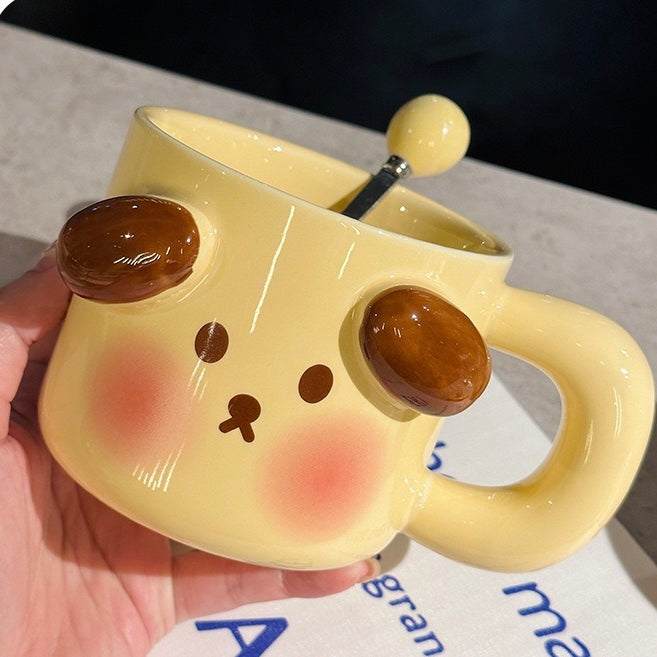 Peachy Pig and Appley Pup Ceramic Mug, 400ML Capacity
