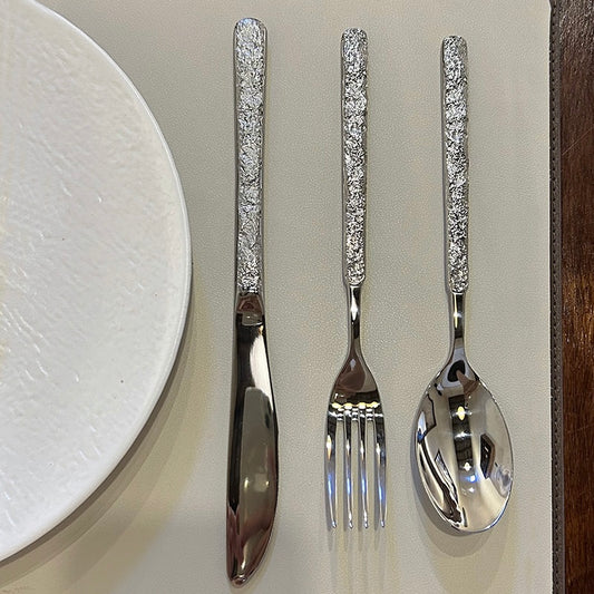 Rock-Texture Handle Flatware Set - Set of 3