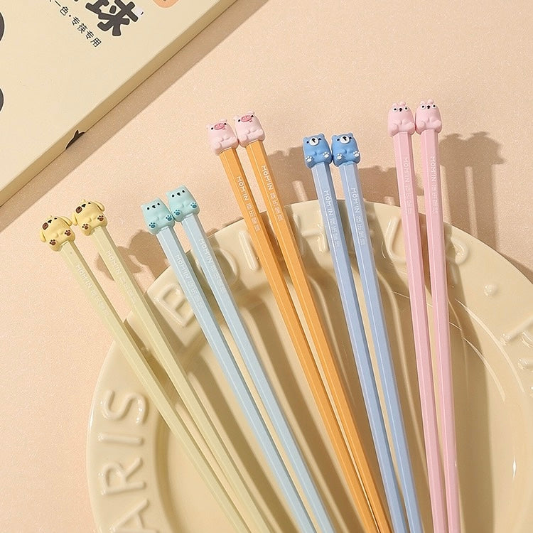 Animal Planet Macaron-Colored Alloy Chopsticks - Set of 5