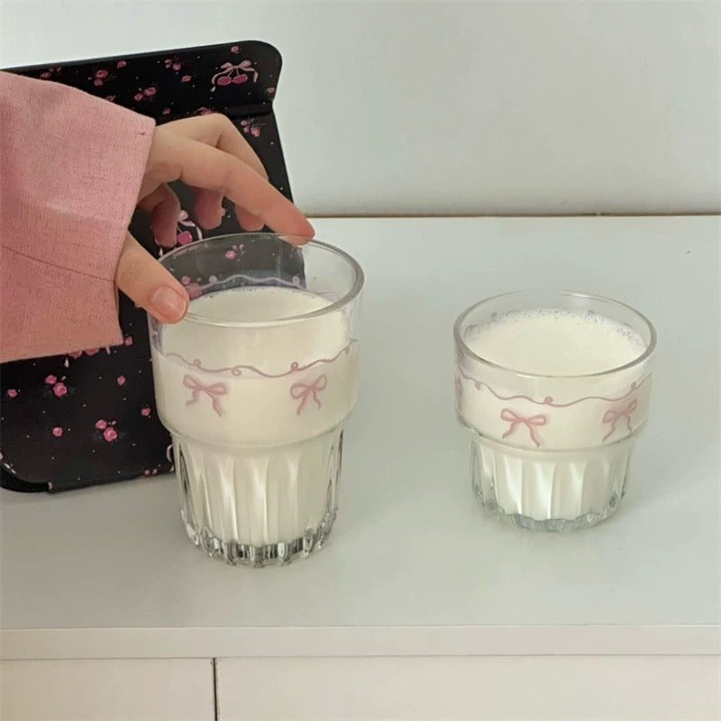 Pink Ribbon Glass Cup - 260ML & 380ML