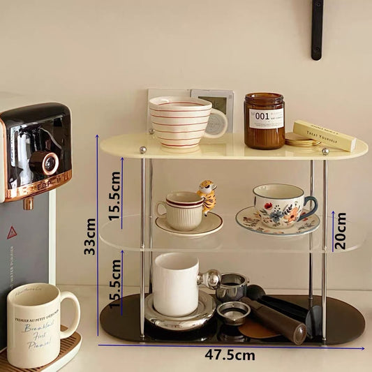 Sleek Three-Tier Acrylic Storage Rack - Minimalist Organizer for Cups, Perfumes, and Cosmetics