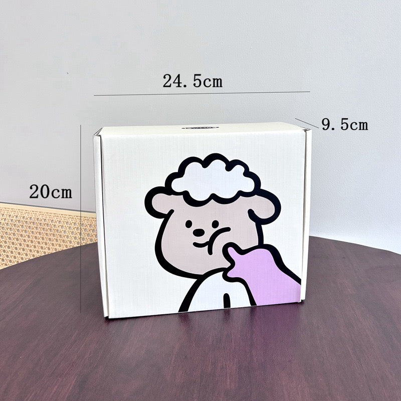 Chubby Sheep Glass Pitcher Set – Cute 4-Piece Gift Box with Cups & Straw