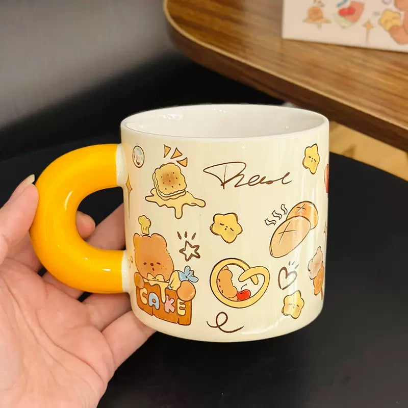 Cute Bunny & Bear Ceramic Mug – 450ML Capacity