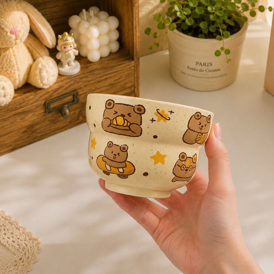 Bunny & Bear Cute Ceramic Cereal Bowl – 380ML