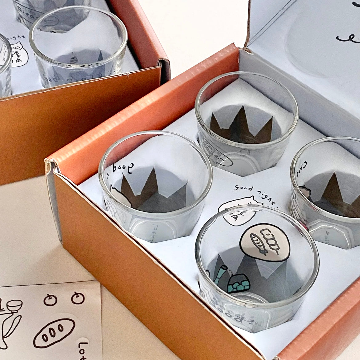 Cute Animal Soju Glass Gift Set - Set of 4, 50ML Capacity