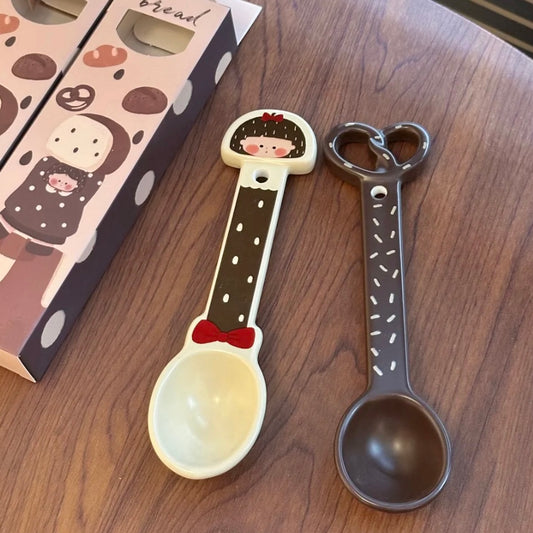 Cute Dessert Ceramic Spoon - Bread & Girl Design