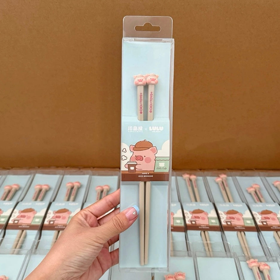 Lulu the Piggy Alloy Chopsticks - Dishwasher Safe
