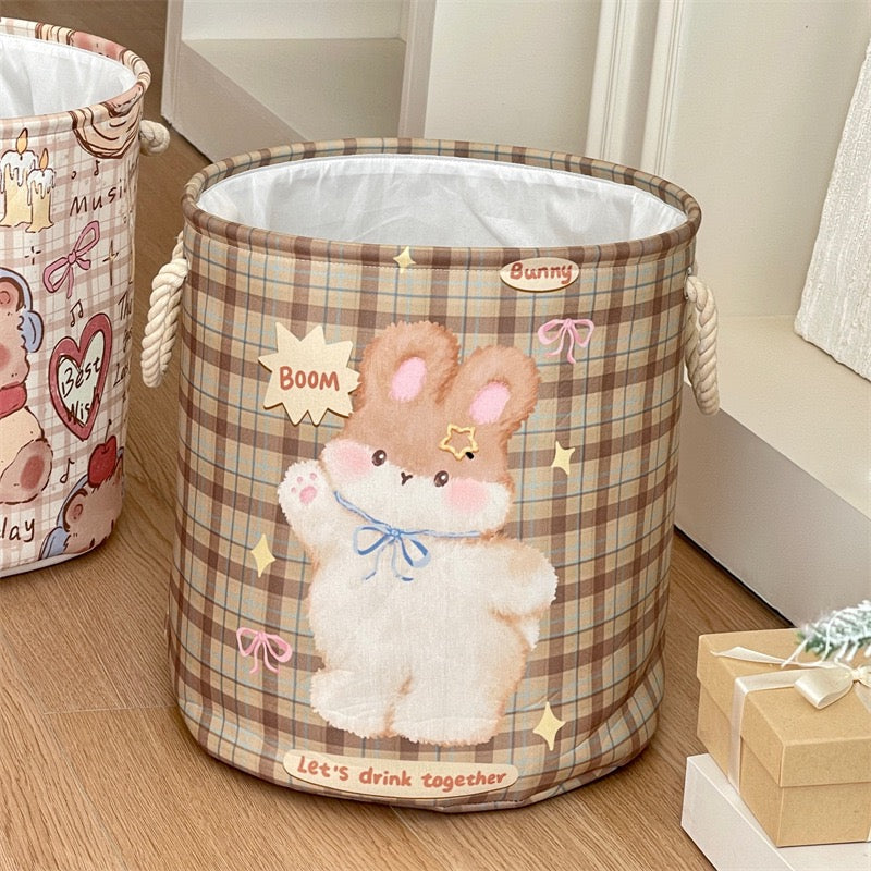Cute Animal Linen Storage Basket - Foldable & Water-Resistant