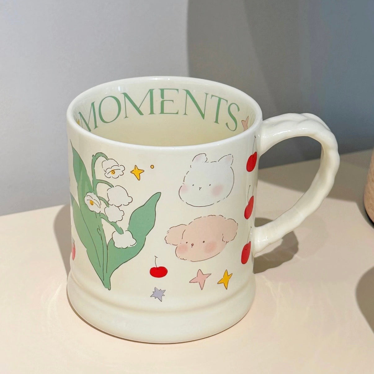 Whimsical Cartoon Floral Ceramic Mug - 4 Designs, 340ML