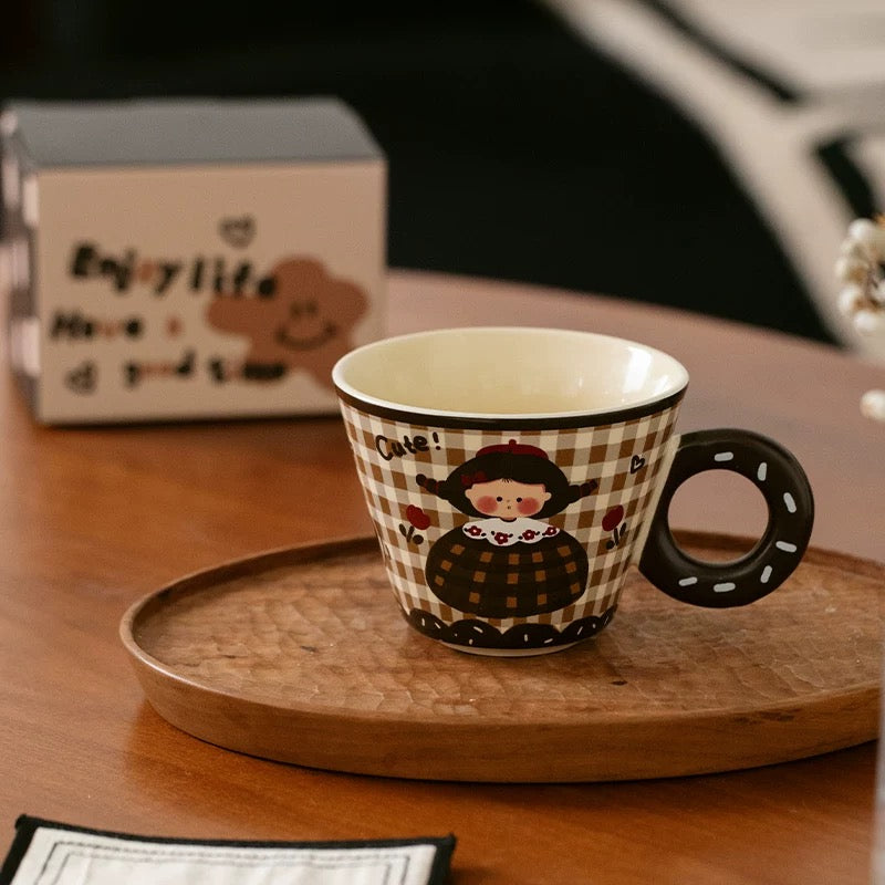 Donut Handle Girl Ceramic Mug – 290ML