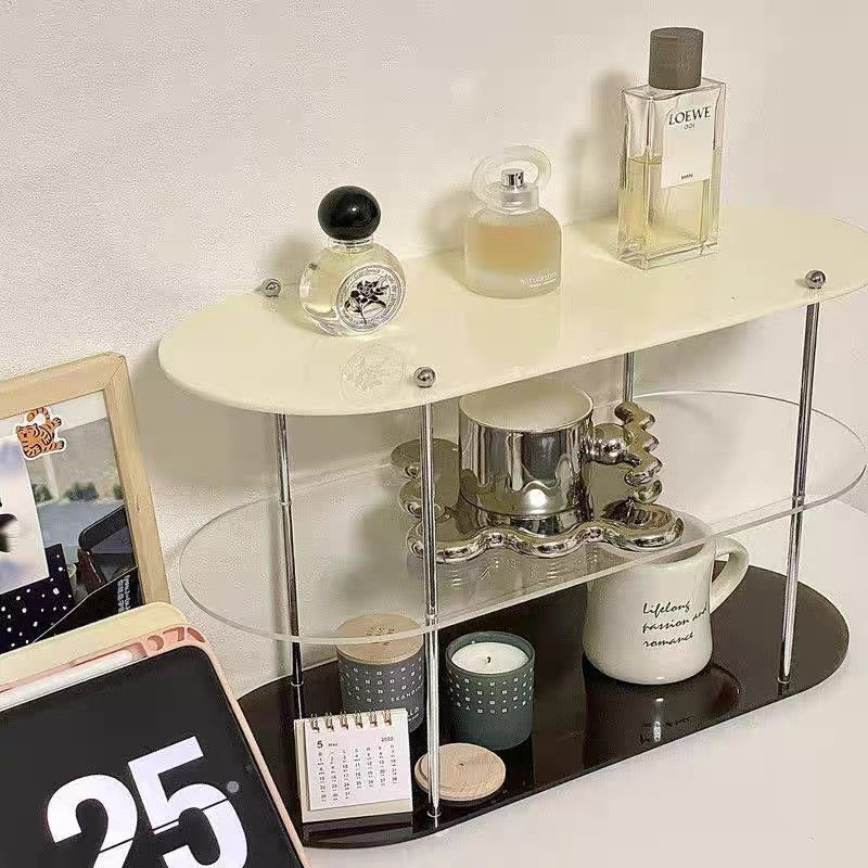 Sleek Three-Tier Acrylic Storage Rack - Minimalist Organizer for Cups, Perfumes, and Cosmetics