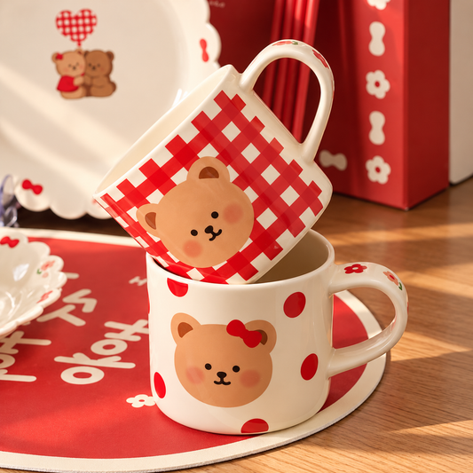 Sweetheart Bear Ceramic Mug Gift Set – 400ML, Set of 2