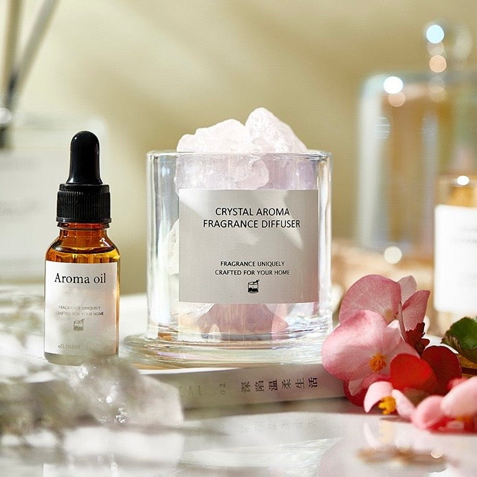 Luxury Aroma Diffuser Gift Box with Natural Crystal Stones, Perfect Gift Set