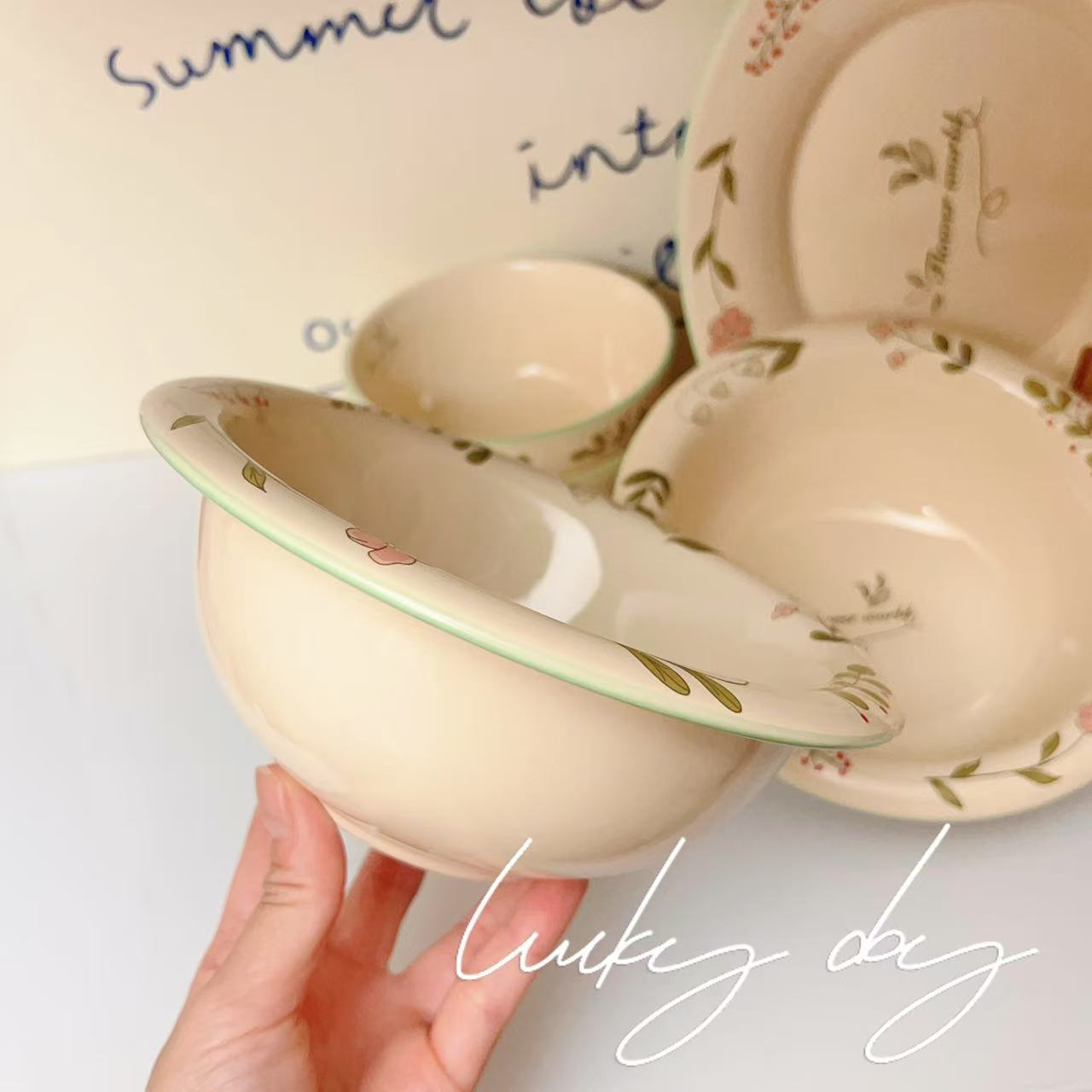 Spring Floral Ceramic Ramen Bowl - 600ML