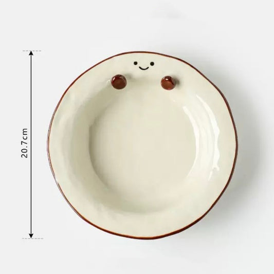 Cocoa Bean Deep Ceramic Plate, 8-Inch