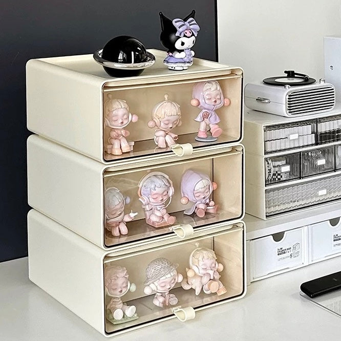 Cute Blind Box Display Drawer – Stackable Organizer for Pop Mart & Collectible Figurines