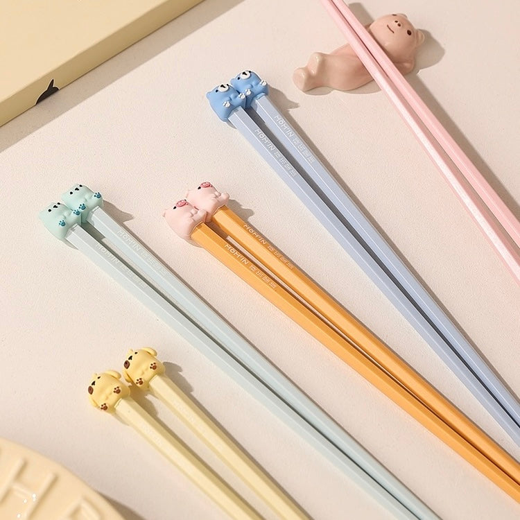 Animal Planet Macaron-Colored Alloy Chopsticks - Set of 5