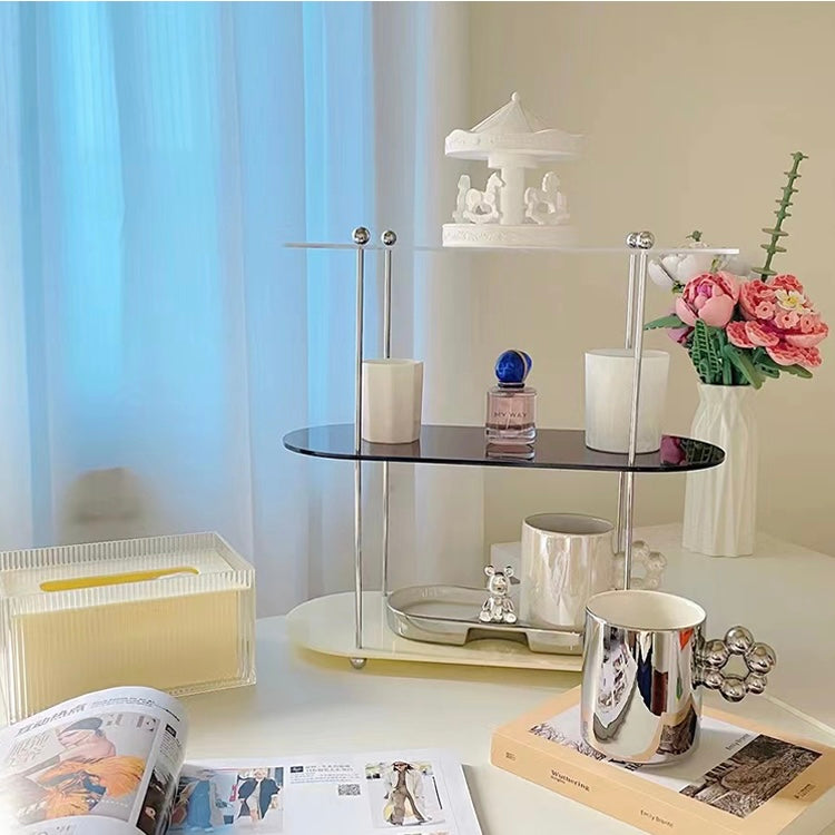 Sleek Three-Tier Acrylic Storage Shelf