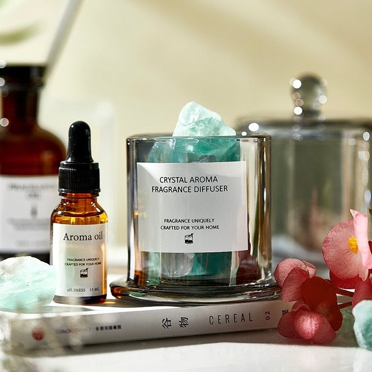 Luxury Aroma Diffuser Gift Box with Natural Crystal Stones, Perfect Gift Set