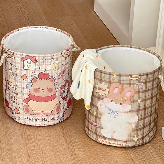 Cute Animal Linen Storage Basket - Foldable & Water-Resistant
