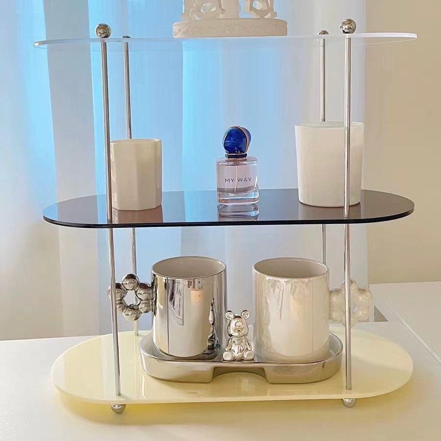 Sleek Three-Tier Acrylic Storage Shelf