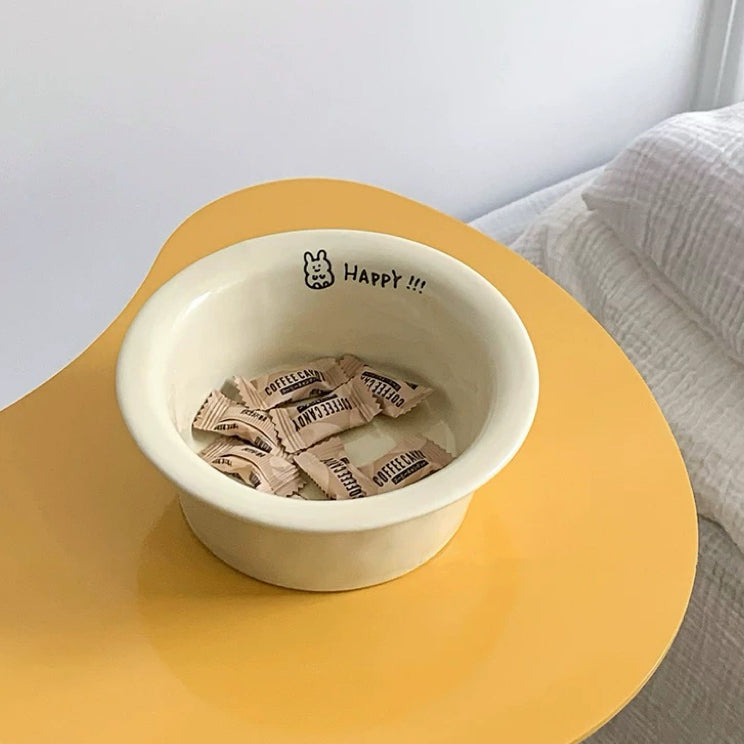 Creamy Doodle-style Ceramic Bowl - 330ML & 730ML