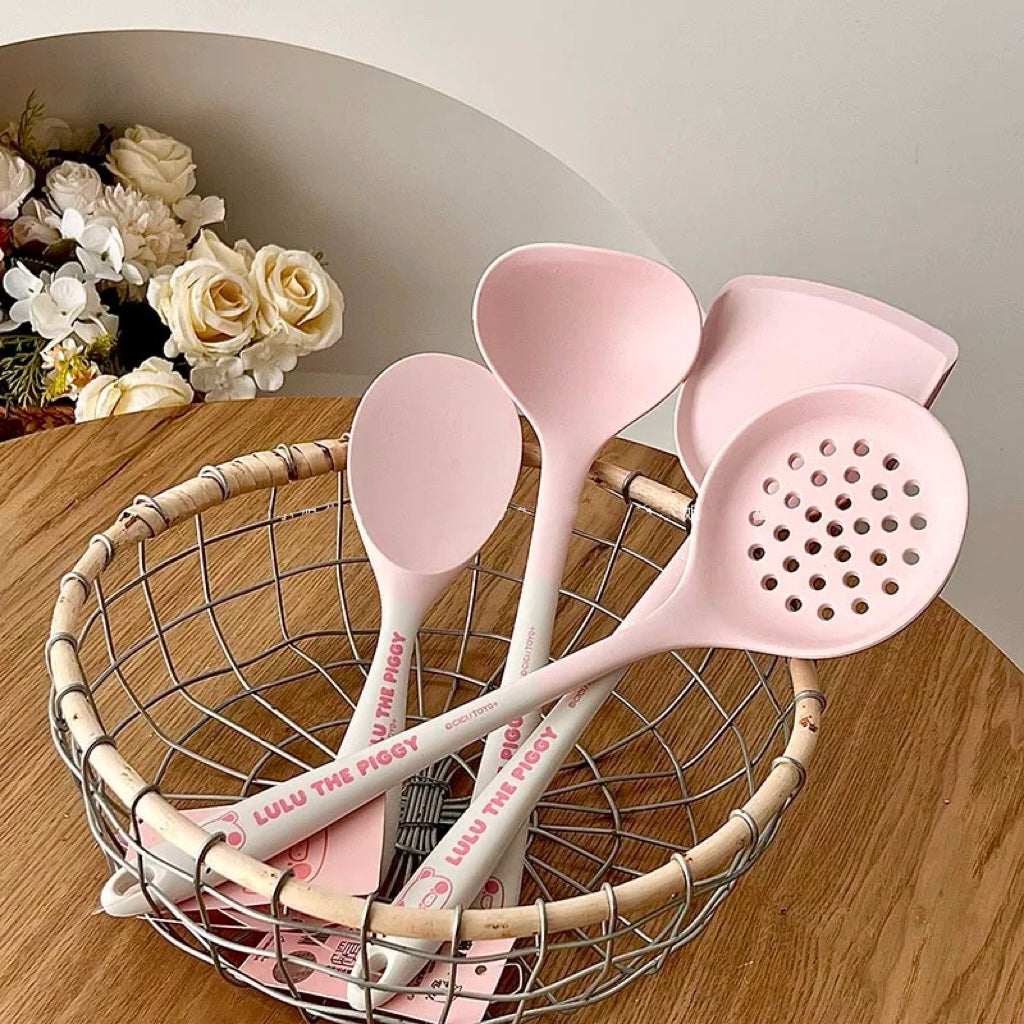 Pink Silicone Solid Kitchen Utensils