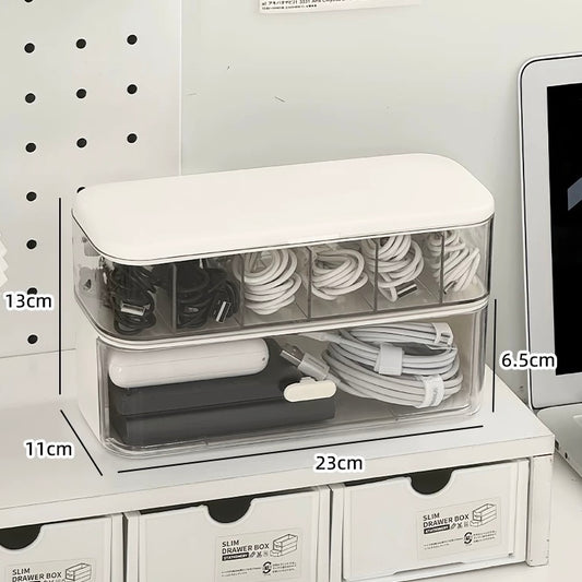 Desk Organizer for Cables and Chargers | Durable PP Plastic