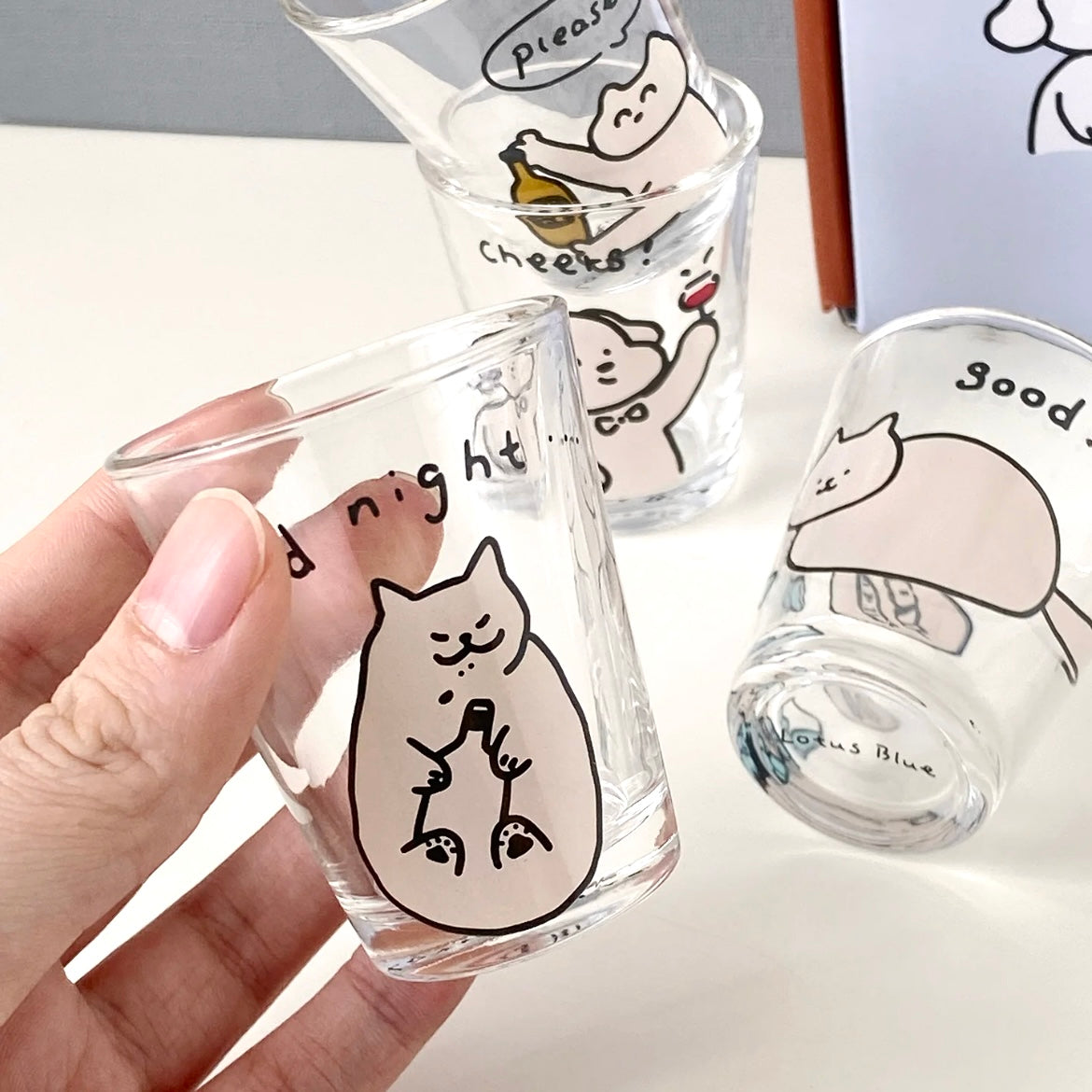 Cute Animal Soju Glass Gift Set - Set of 4, 50ML Capacity