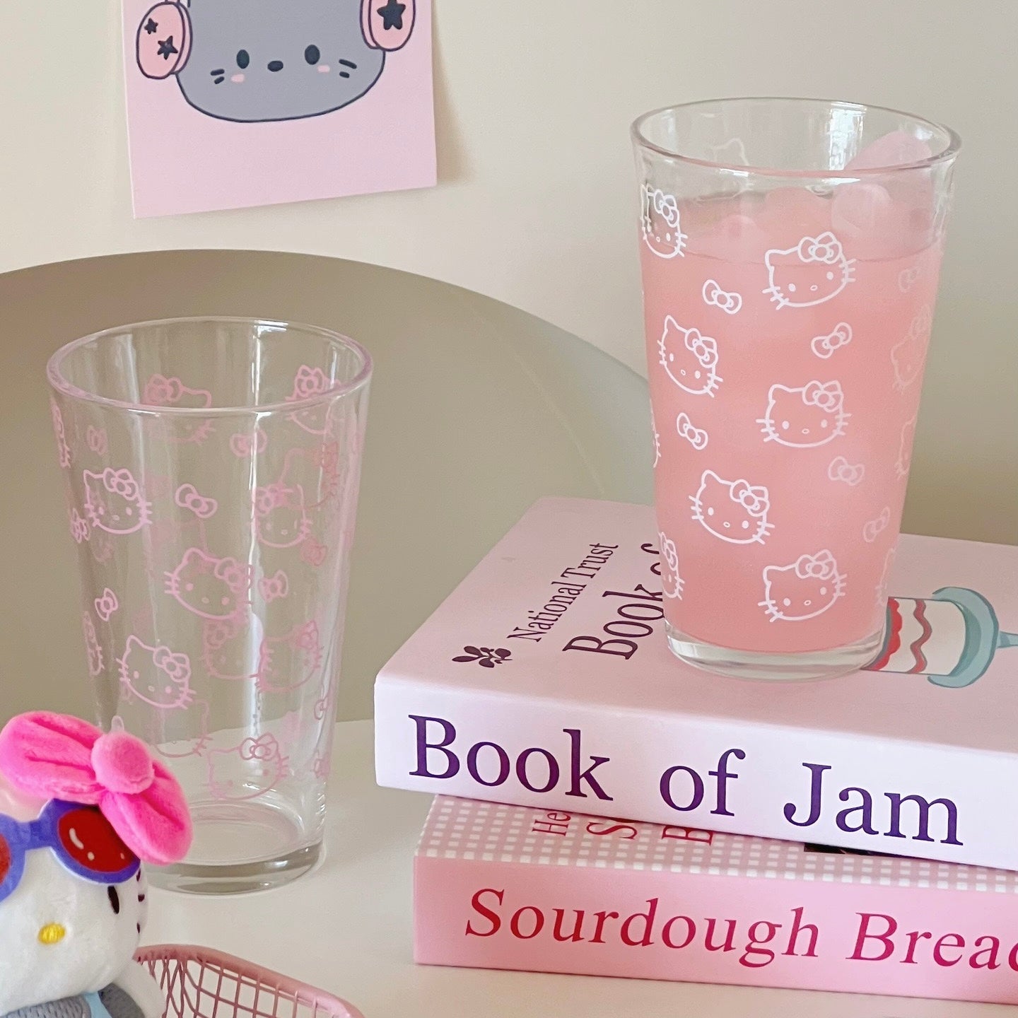 Cute Kitty Glass Cup – 450ML Capacity