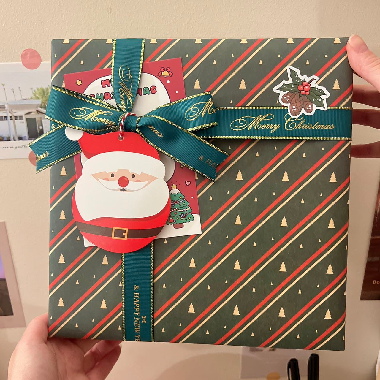 Hand-painted Cookie & Pinecone Ceramic Plate | Christmas Gift