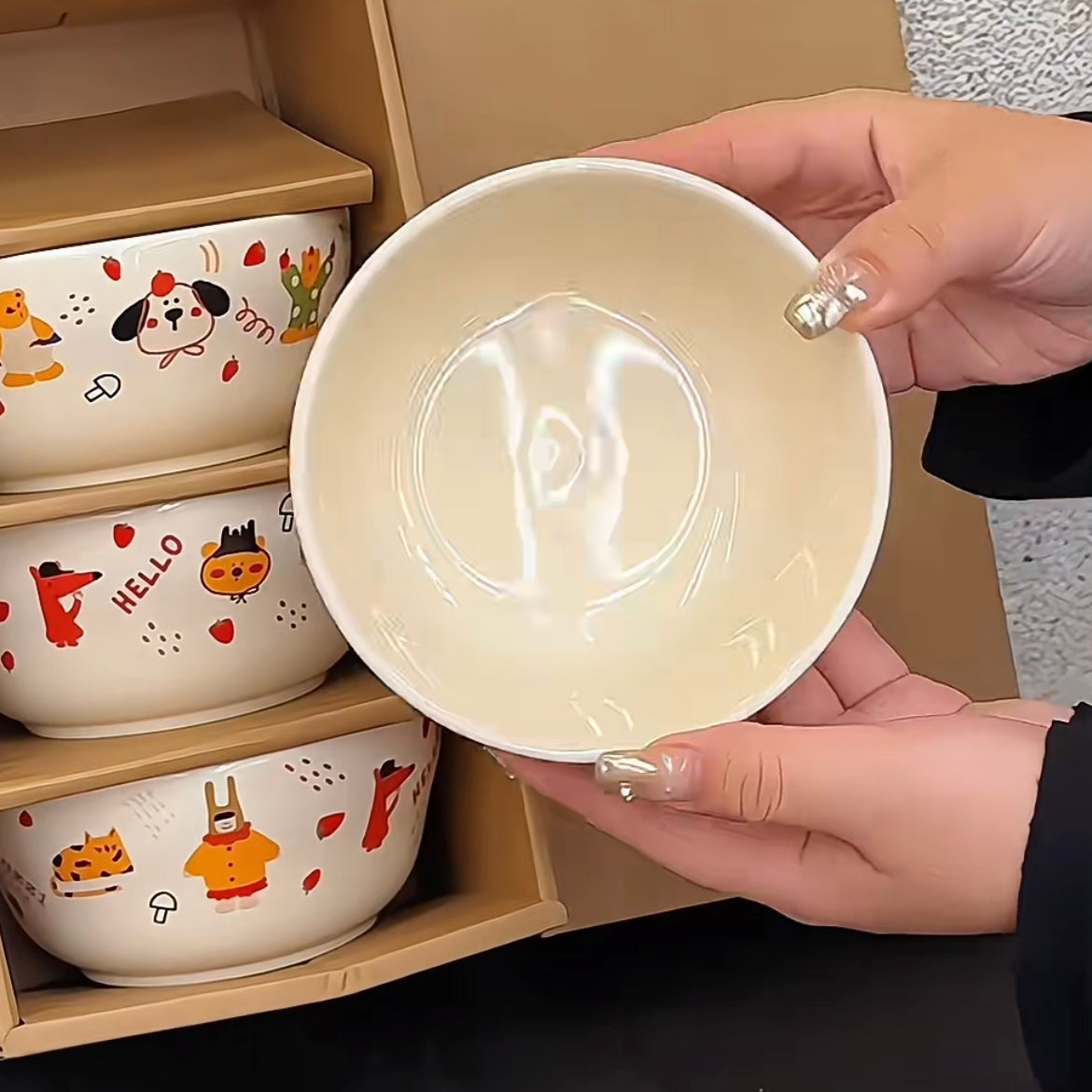 Colorful Fairytale Ceramic Bowls Set - Set of 4 | Perfect Gift Choice