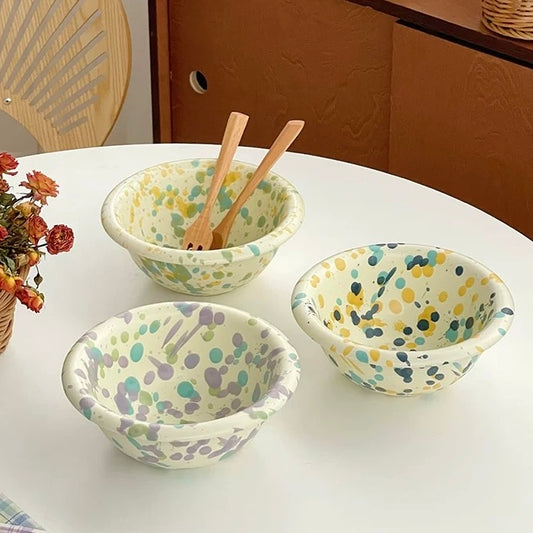 Ink Splatter Ceramic Ramen Bowl, 700ML Capacity
