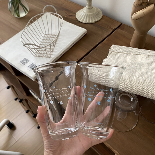 Ocean Shell Glass Cup – 330ML Capacity