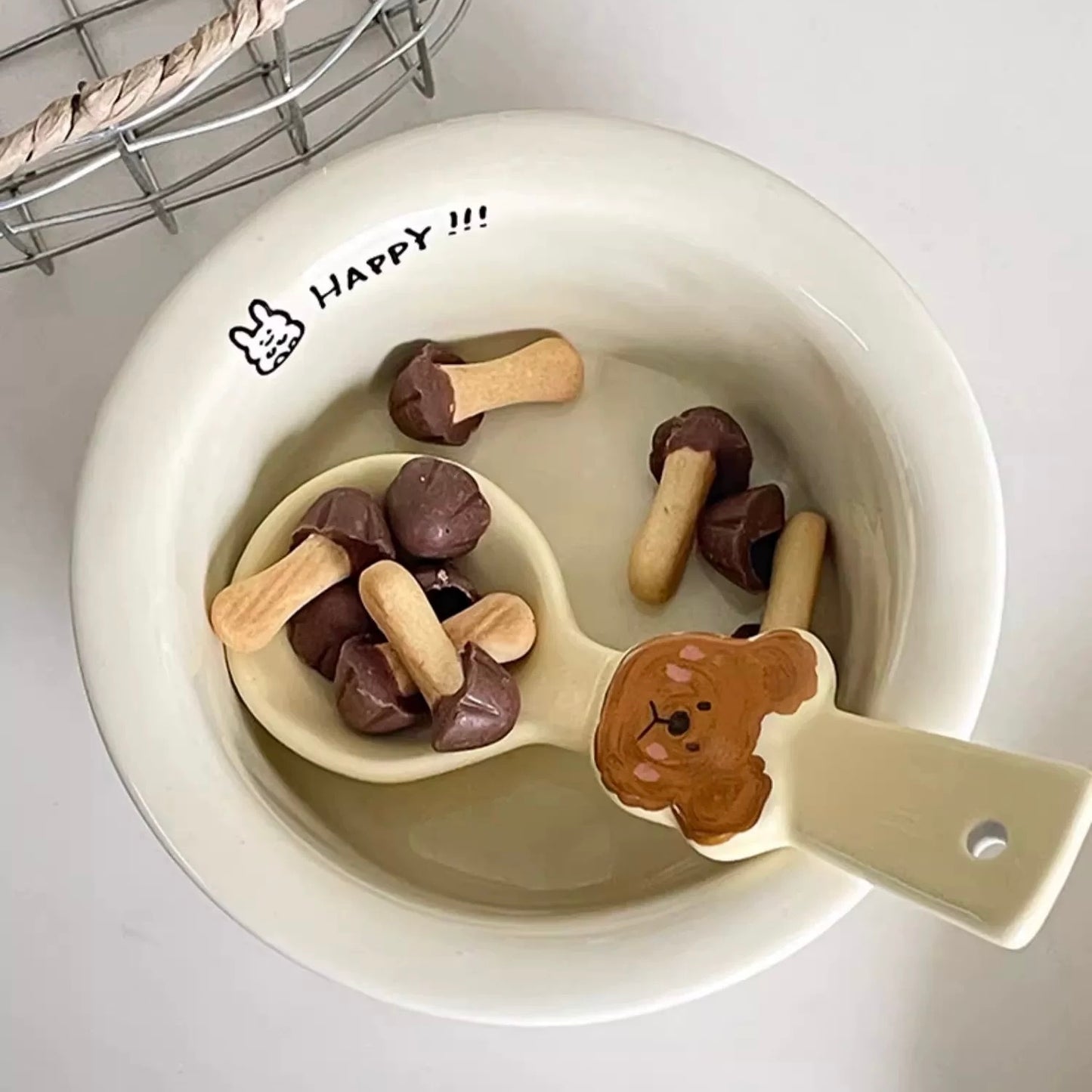 Teddy Emo Bear Ceramic Spoon
