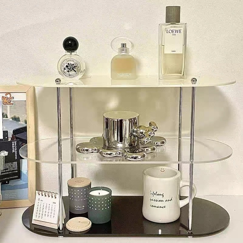 Sleek Three-Tier Acrylic Storage Rack - Minimalist Organizer for Cups, Perfumes, and Cosmetics