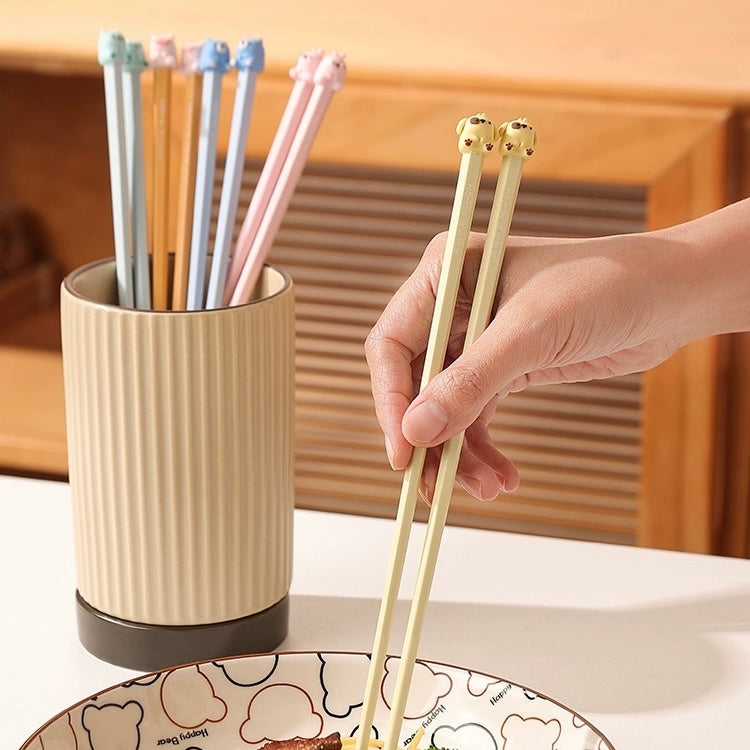 Animal Planet Macaron-Colored Alloy Chopsticks - Set of 5