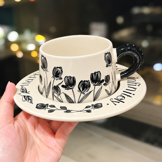 Felicity Floral Ceramic Cup & Saucer Gift Set - 260ML